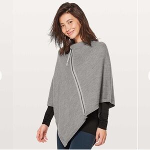 Lululemon On The Go Merino Wool Sweater Poncho Grey OS